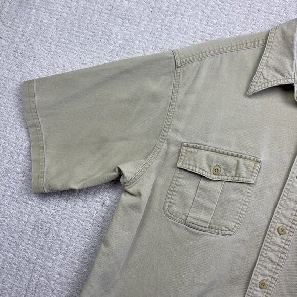 Route 66 Original Clothing Co Shirt Men M Short Sleeve Beige Heavy Cotton Read* - Picture 3 of 16